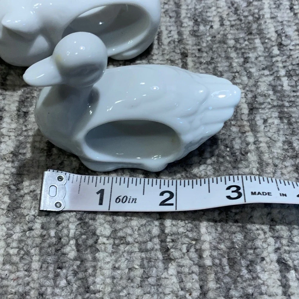 Action Porcelain Napkin Rings Set of 4 Farm Animals‎ Made in Japan Vintage 1984